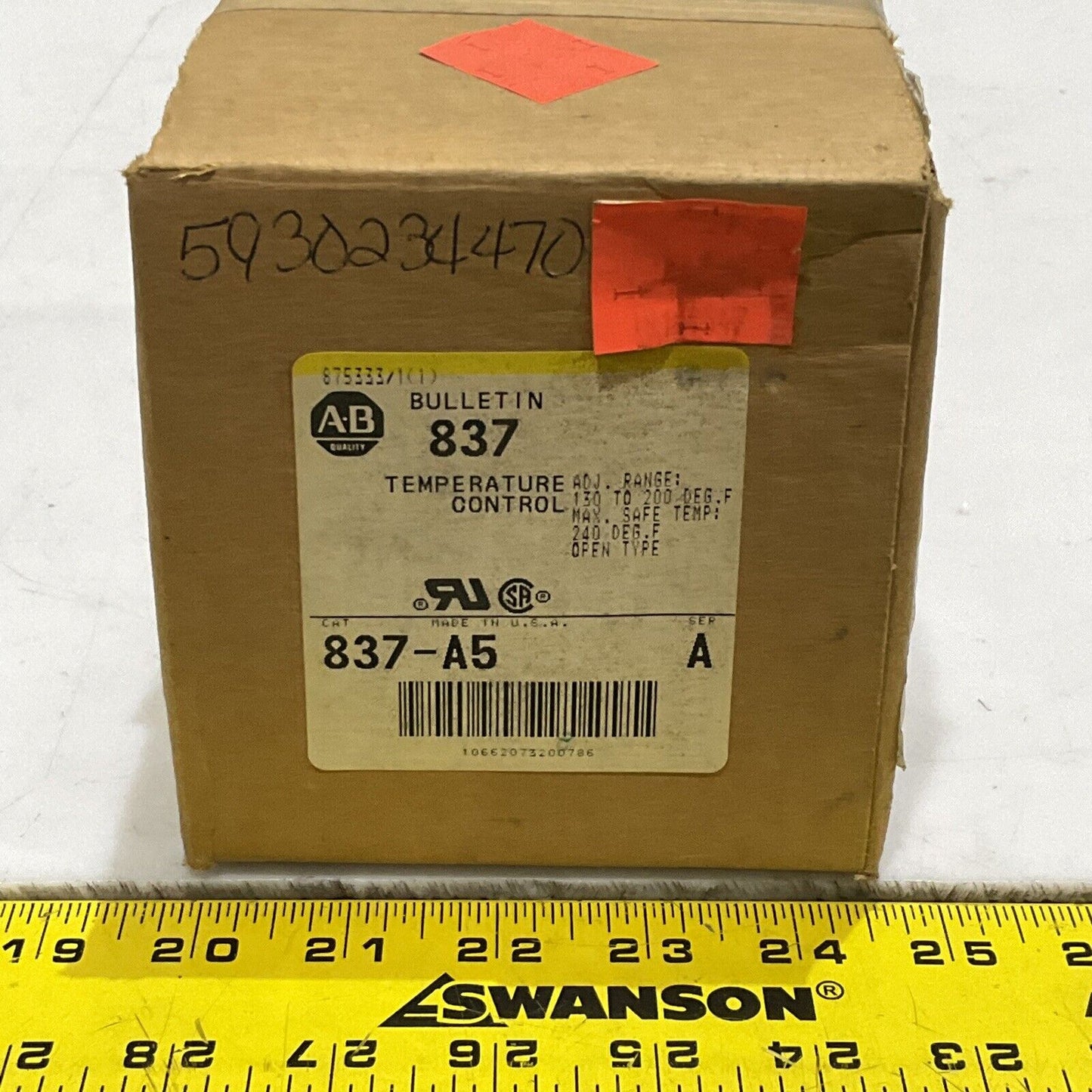 ALLEN BRADLEY 837-A5 TEMPERATURE CONTROL 130-200 DEGREE F 373