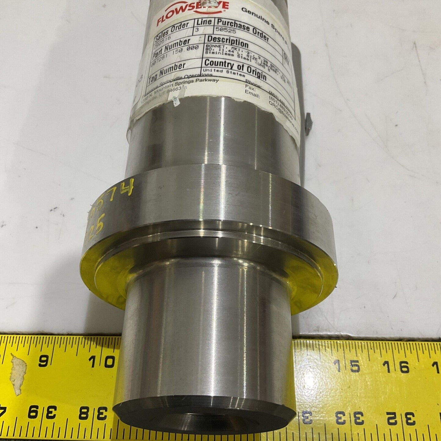 FLOWSERVE 007281.150.000 BONNET MK1 3” 3.38 SPUD CL 2500 11.44L 100/600 373
