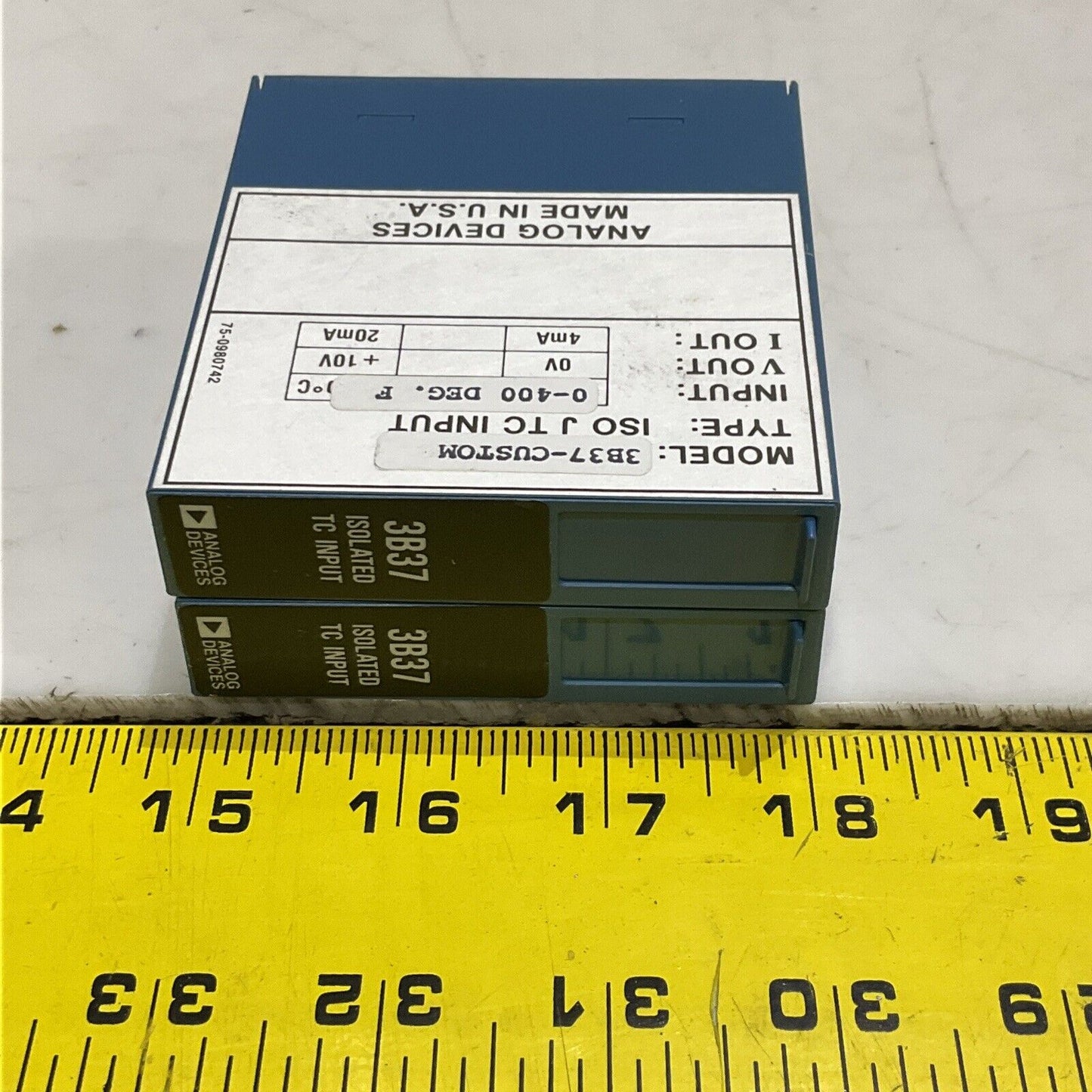 ANALOG DEVICES 3B37-CUSTOM ISOLATED TC INPUT 0-400 DEGREE F LOT OF 2 373