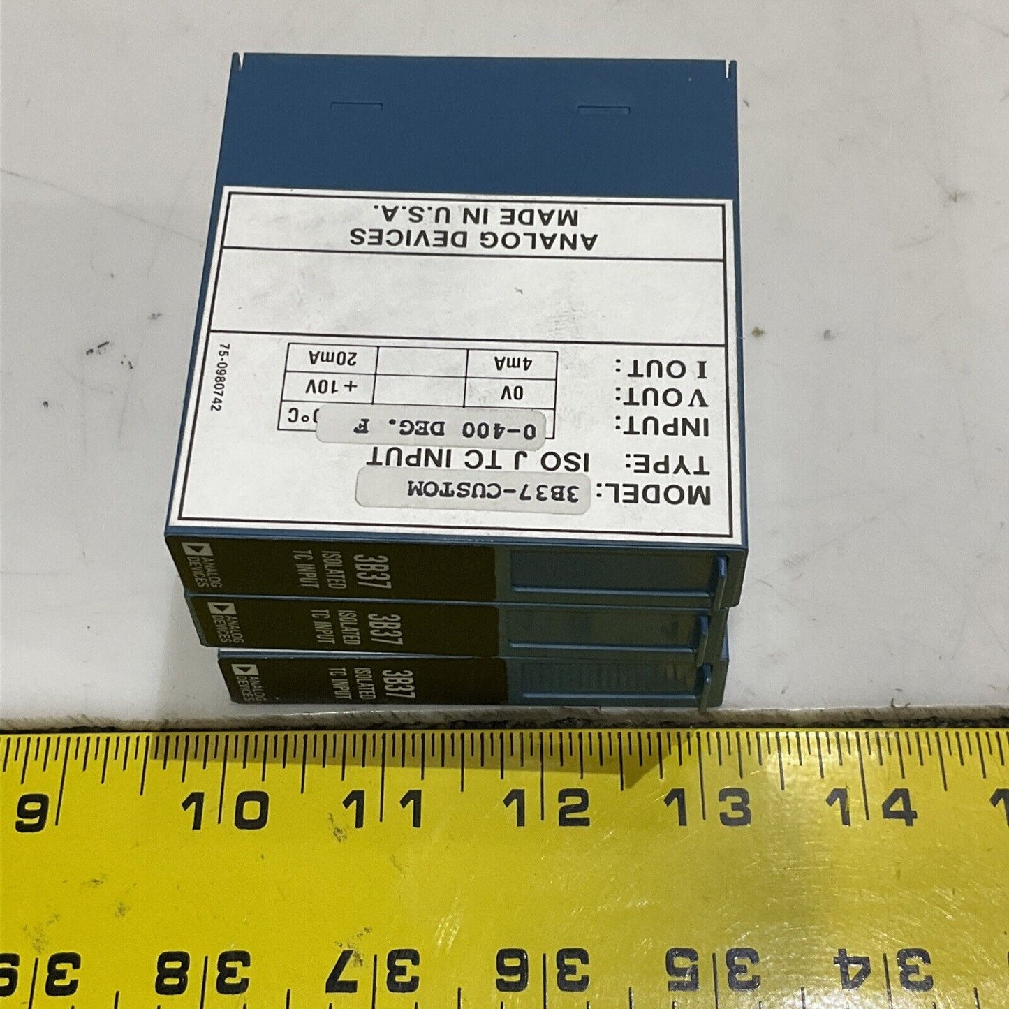 ANALOG DEVICES 3B37-CUSTOM ISOLATED TC INPUT 0-400 DEGREE F LOT OF 3 373