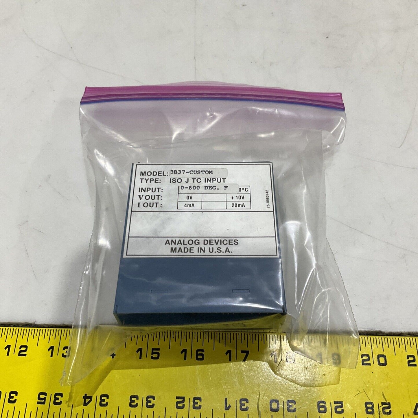ANALOG DEVICES 3B37-CUSTOM ISOLATED TC INPUT 0-600 DEGREE F LOT OF 3 373