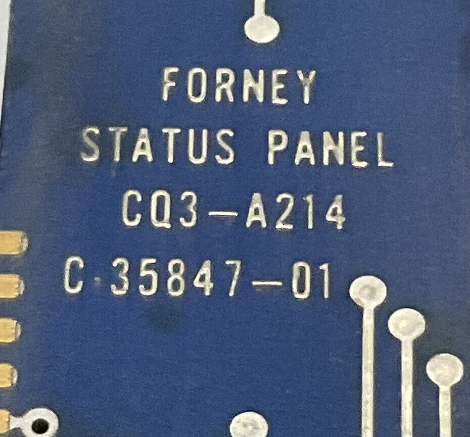 FORNEY CQ3-A214 C-35847-01 STATUS PANEL 373