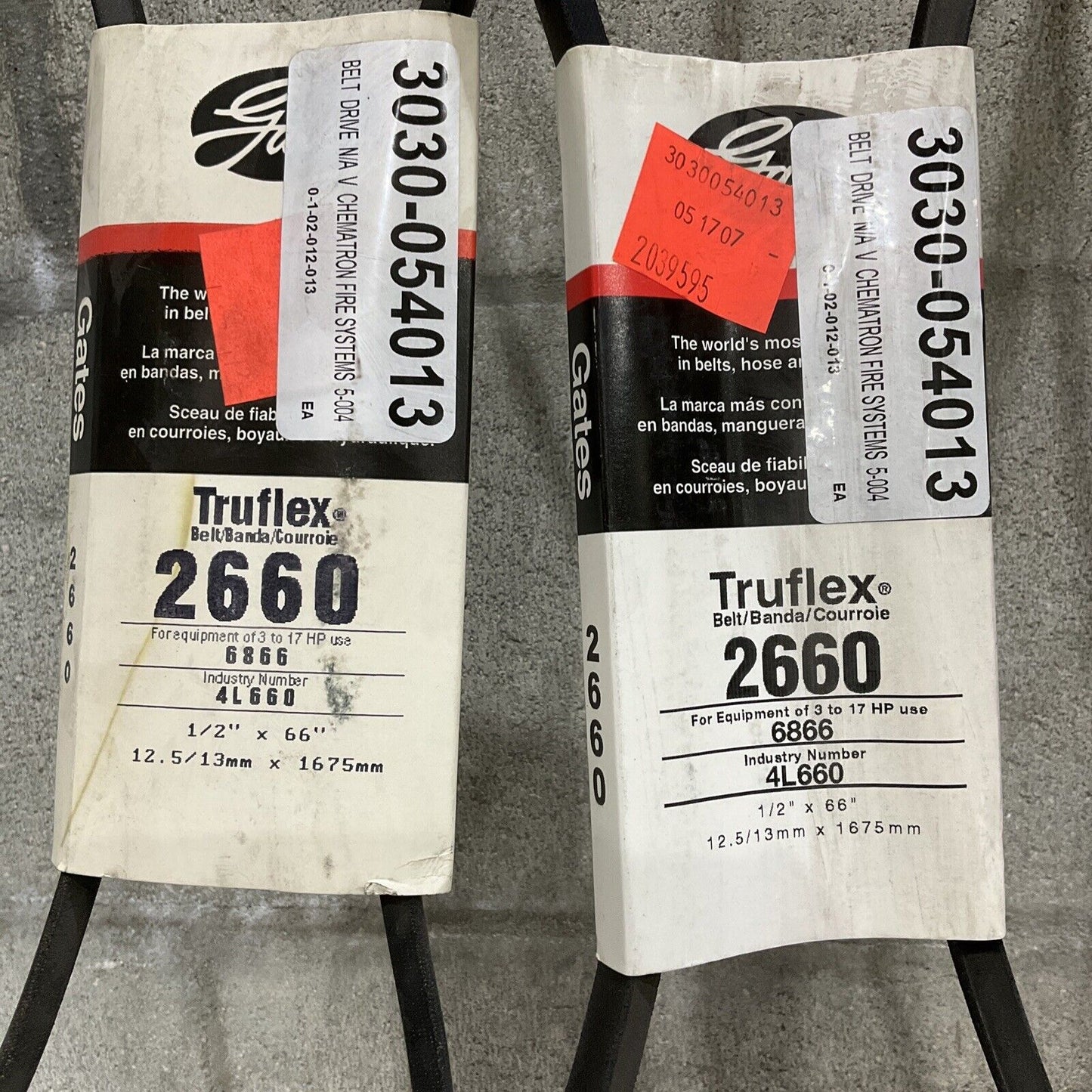 GATES 2660 TRUFLEX V BELT DRIVE LOT OF 6 373