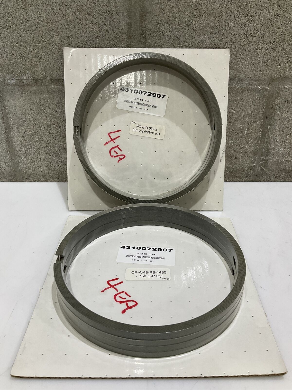 BAKALITE CHICAGO PNEUMATIC CP-A-48-PS-1485 7.750 C-O PISTON RING LOT OF 8 373