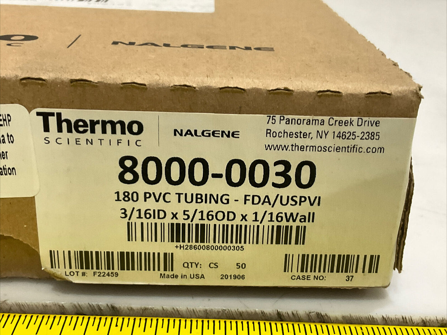 THERMO SCIENTIFIC 8000-0030 CLEAR PVC TUBING 3/16 ID X 5/16 OD X 1/16 WALL 373