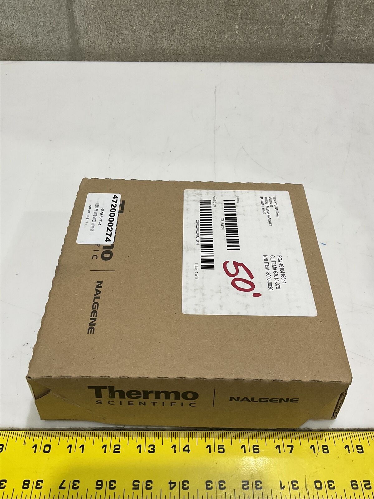 THERMO SCIENTIFIC 8000-0030 CLEAR PVC TUBING 3/16 ID X 5/16 OD X 1/16 WALL 373