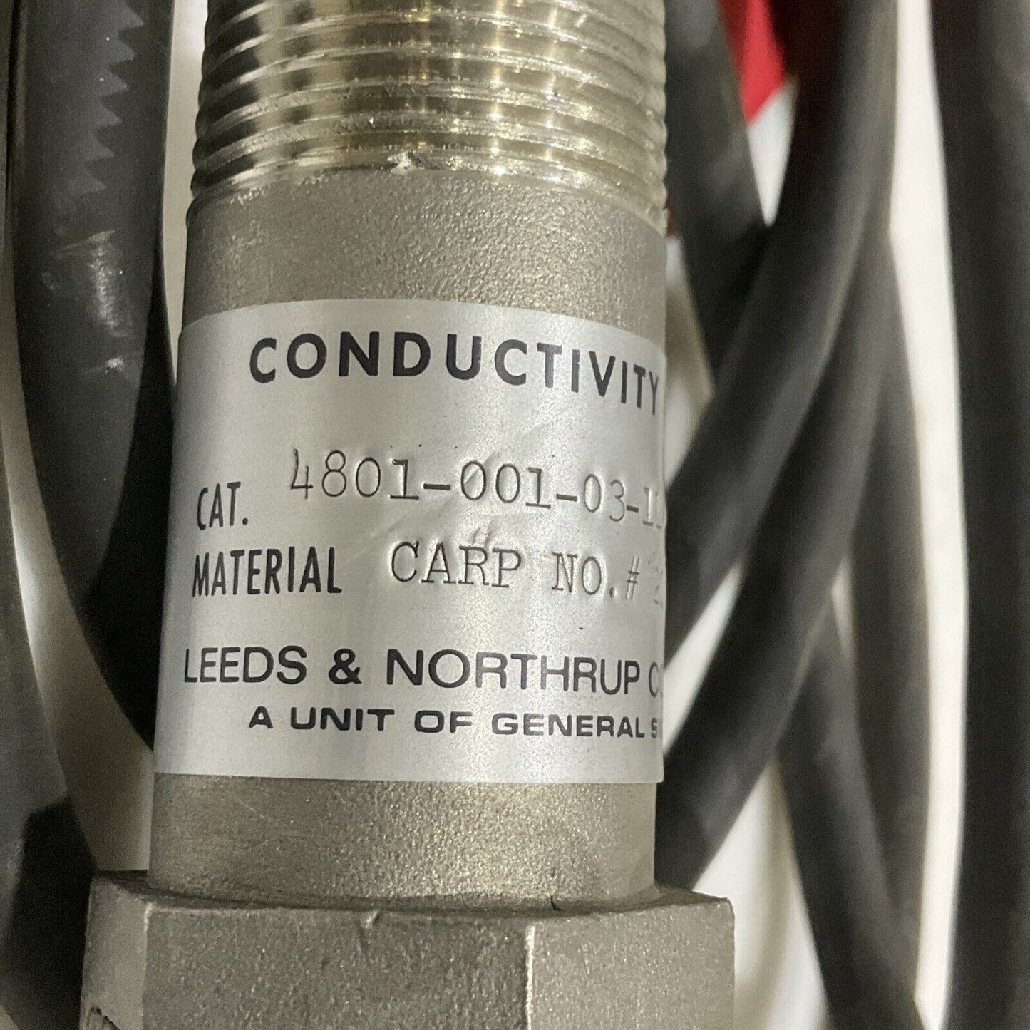LEEDS & NORTHRUP 4801-001-03-11-000 CONDUCTIVITY CELL CARP NO. #20 373
