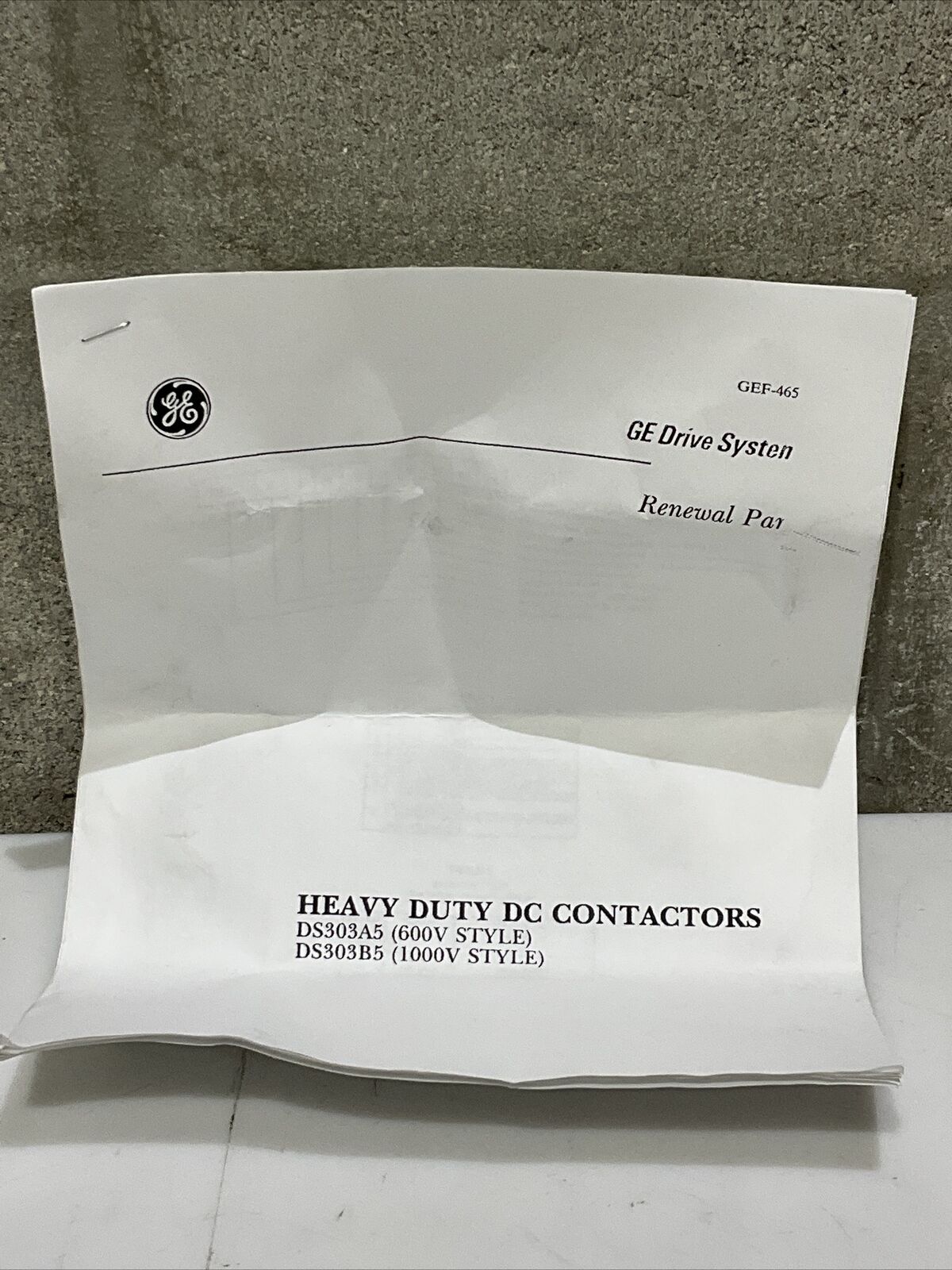 GE DS303A 01JXA022XH DC CONTACTOR 600 VDC 300 A 373