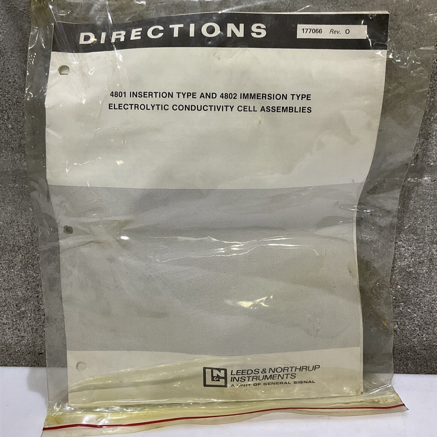 LEEDS & NORTHRUP 4801-001-03-11-000 CONDUCTIVITY CELL CARP NO. #20 373