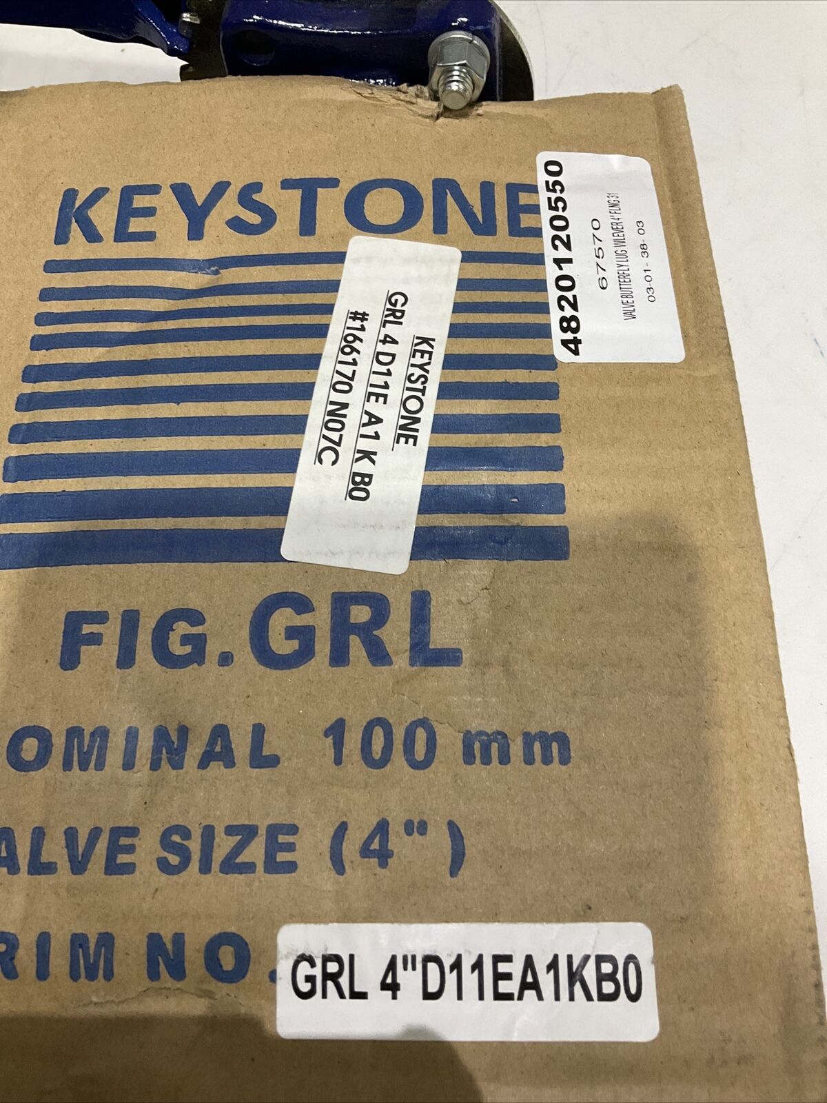 KEYSTONE GRL 4D11EA1KB0 166170 N07C BUTTERFLY VALVE LUG WITH LEVER 4” 373