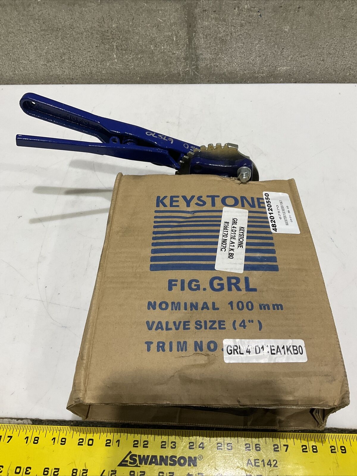 KEYSTONE GRL 4D11EA1KB0 166170 N07C BUTTERFLY VALVE LUG WITH LEVER 4” 373