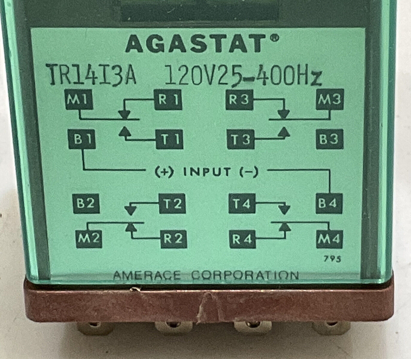 AGASTAT TR14I3A CONTROL RELAY 120V25-400HZ 373