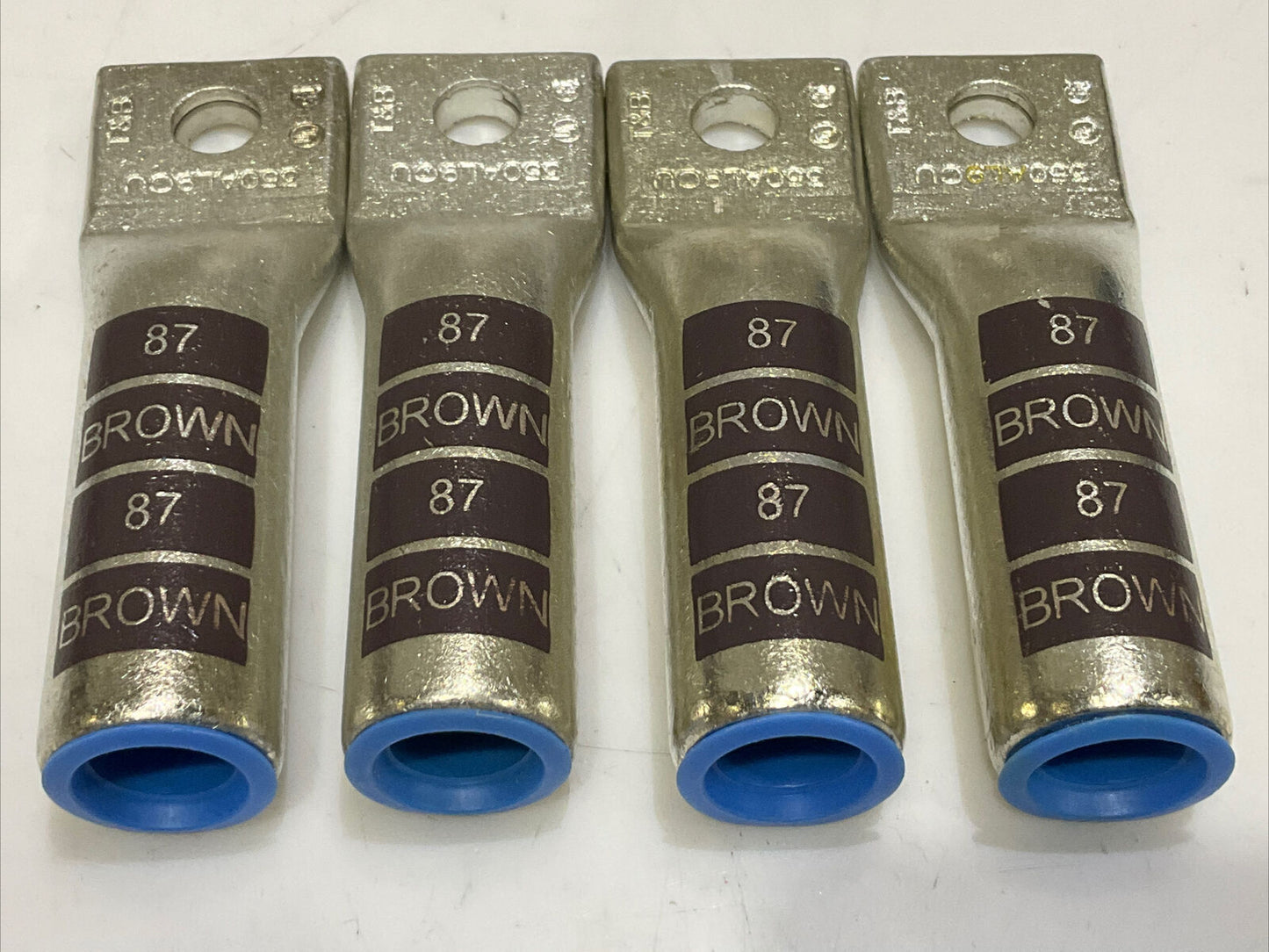THOMAS & BETTS 69165 BROWN 87 LUG PRESSURE TERMINAL CONNECTOR LOT OF 4 373