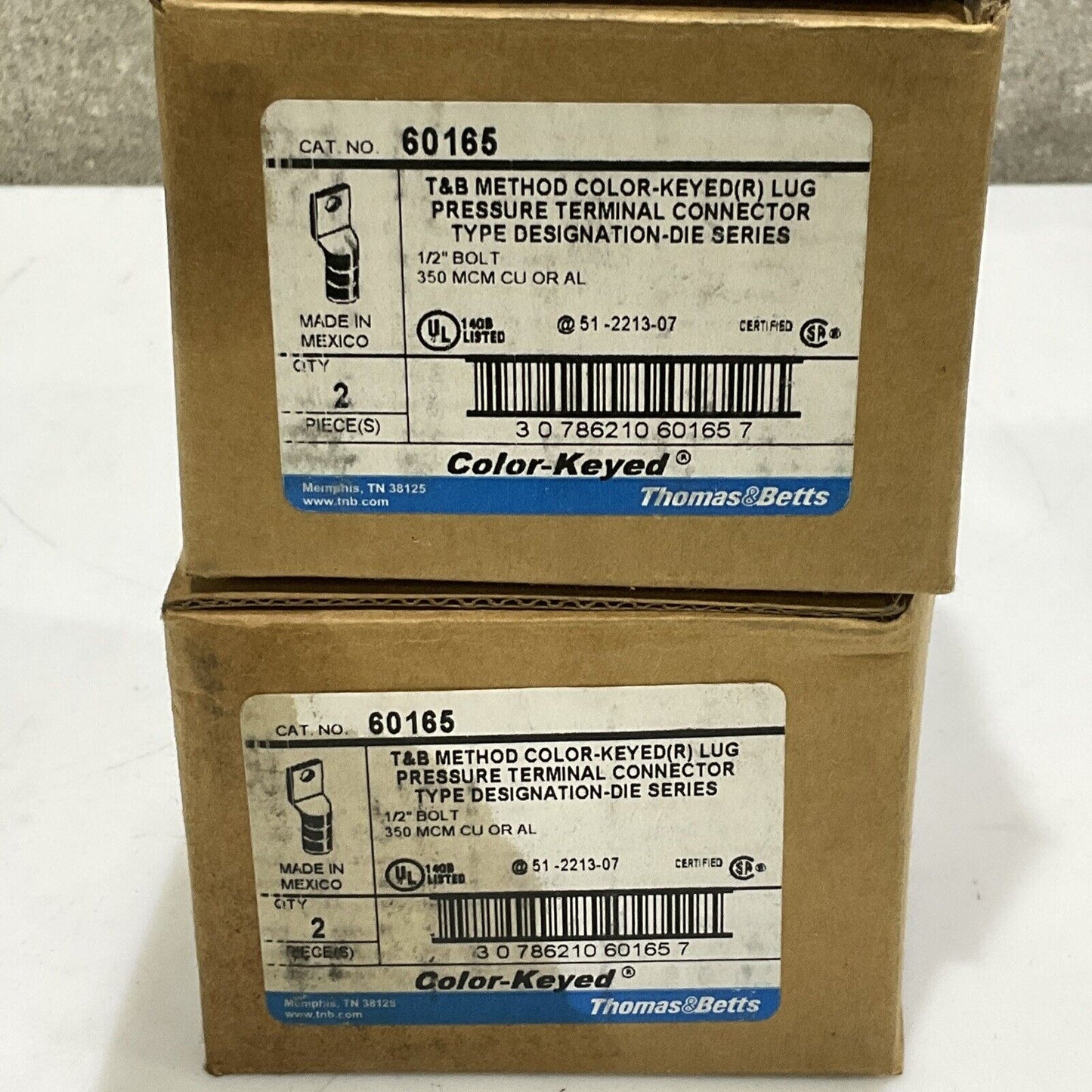 THOMAS & BETTS 69165 BROWN 87 LUG PRESSURE TERMINAL CONNECTOR LOT OF 4 373