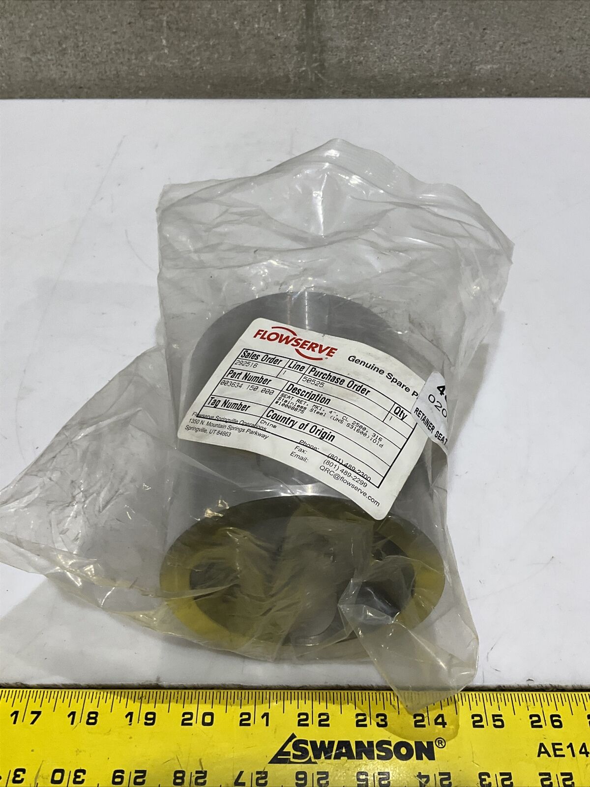FLOWSERVE 003534-150-000 SEAT RETAINER MK1 4” CL 2500 316 SS 373