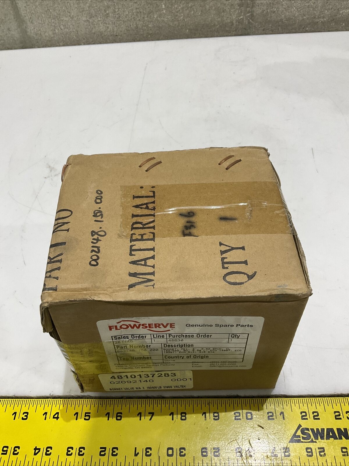 FLOWSERVE 002148-150-000 BONNET MK1 3” 2.62 SPUD CL 150/600 ECO 14087 373