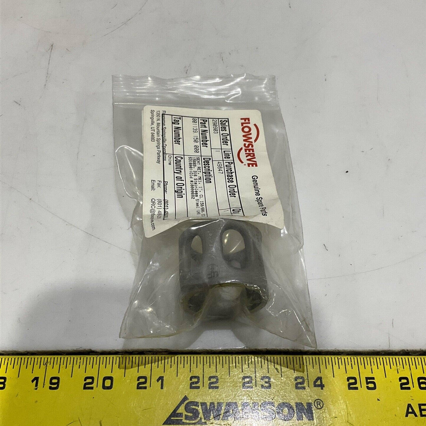FLOWSERVE 001139-150-000 SEAT RETAINER MK1 1” CL 150/699 ECO 15669 316SS 373