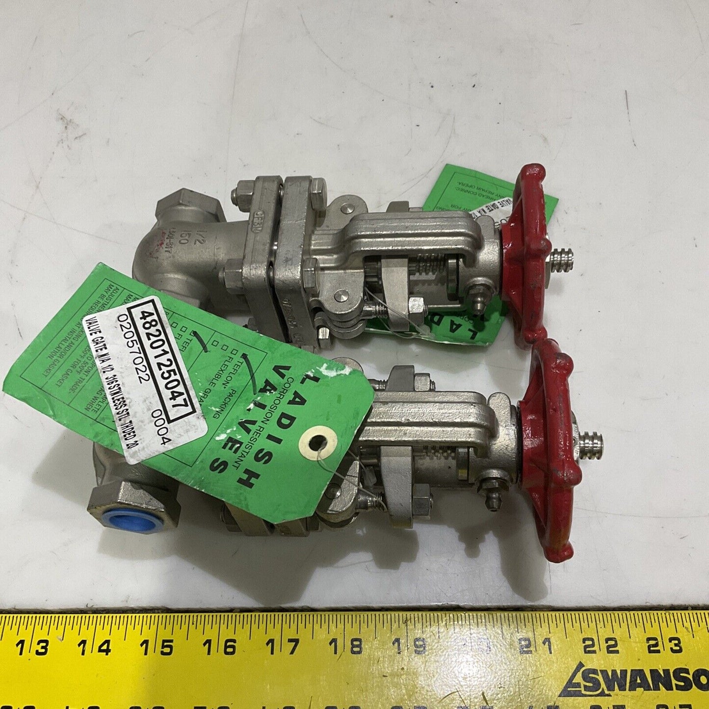 LANDISH VALVE 8270071405B GATE VALVE 1/2” 150 B16.34 275 PSI 100F LOT OF 2 373