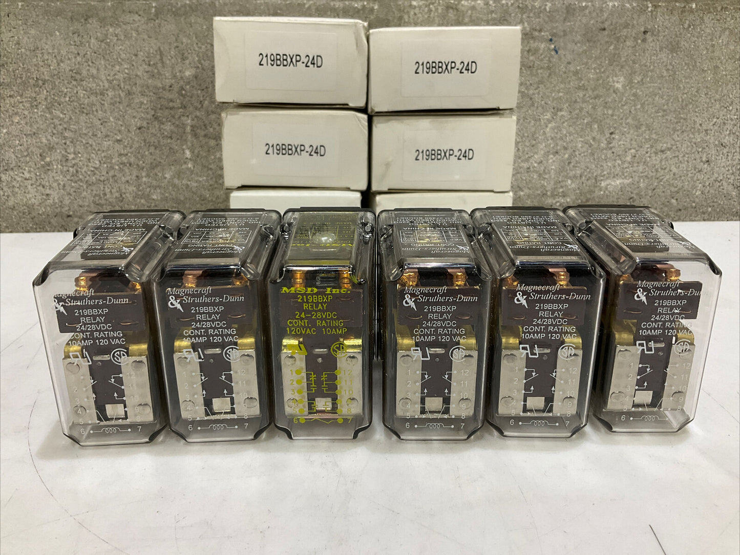 MAGNECRAFT & STRUTHER-DRUM 219BBXP RELAY 24/28 VDC 10 AMP 120 VAC LOT OF 6 373