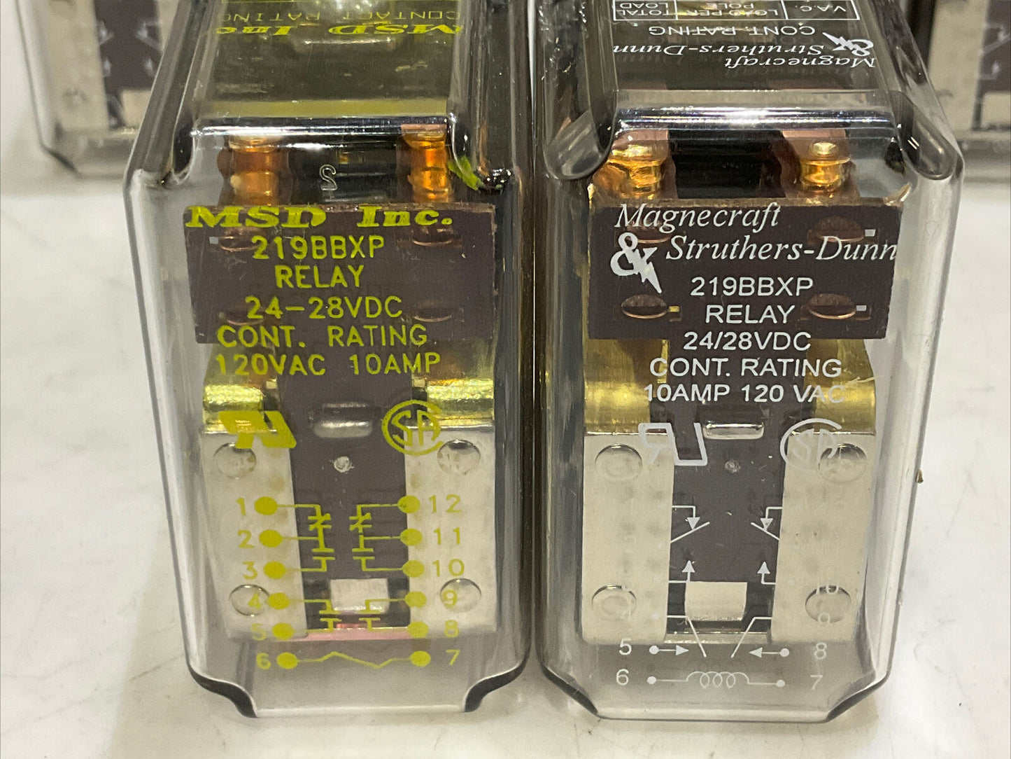 MAGNECRAFT & STRUTHER-DRUM 219BBXP RELAY 24/28 VDC 10 AMP 120 VAC LOT OF 6 373