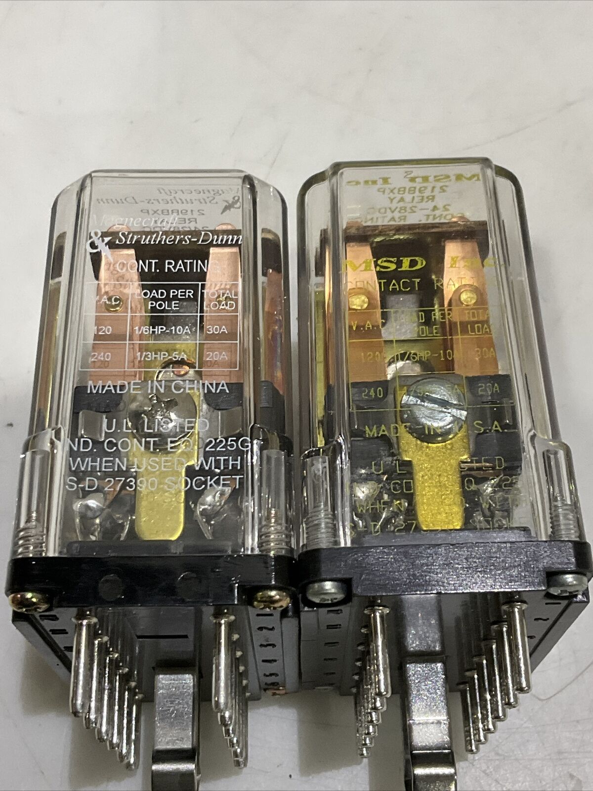 MAGNECRAFT & STRUTHER-DRUM 219BBXP RELAY 24/28 VDC 10 AMP 120 VAC LOT OF 6 373