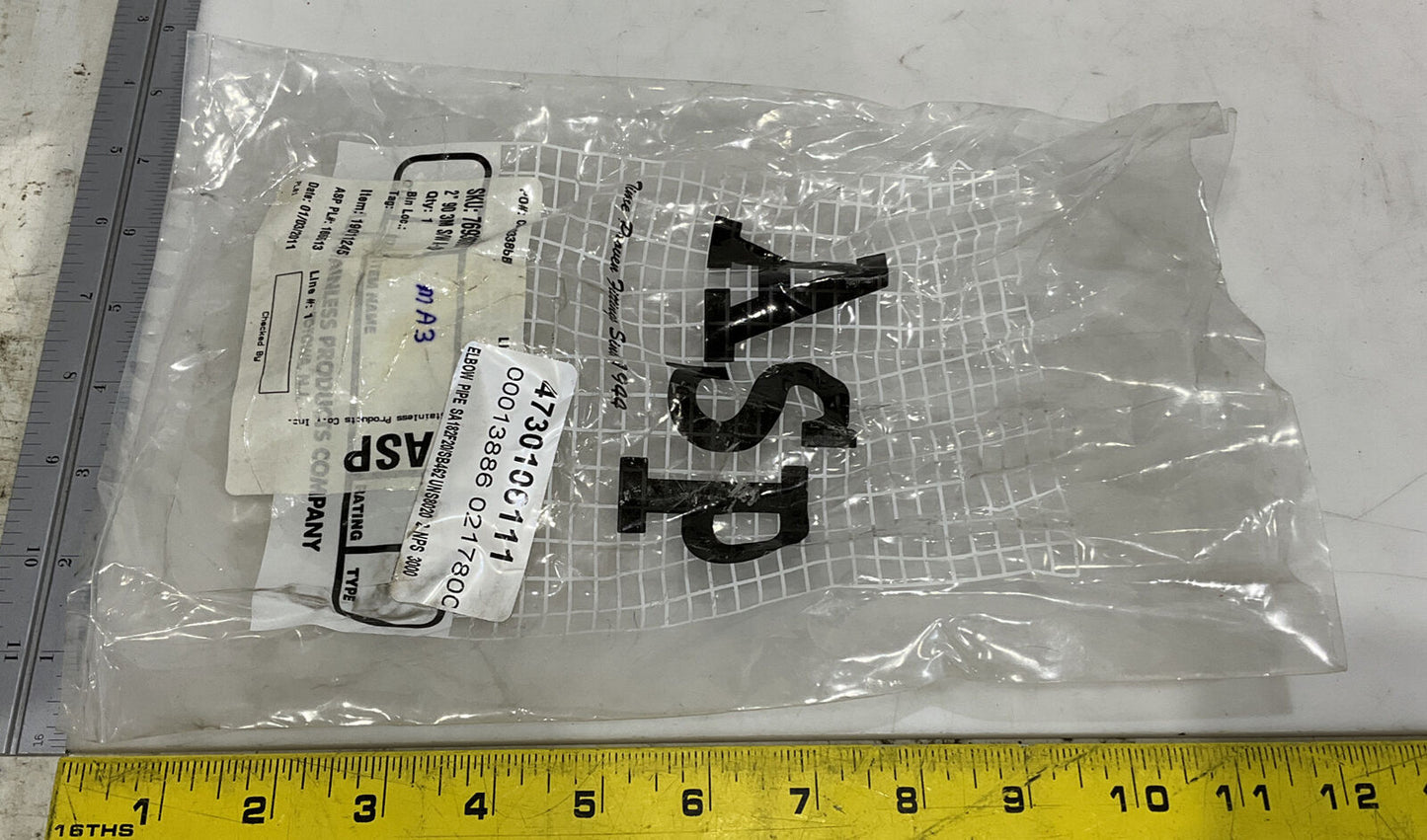 2" 3M ASP SA 182F20/SB462 UNS8020 ELBOW PIPE 3000 LB SOCKET WELD 373