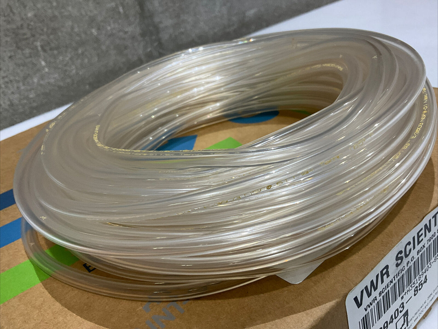TYGON 89403-854 FLEX TUBING 1/8”ID 1/4”OD 1/16”WT 50FT 373
