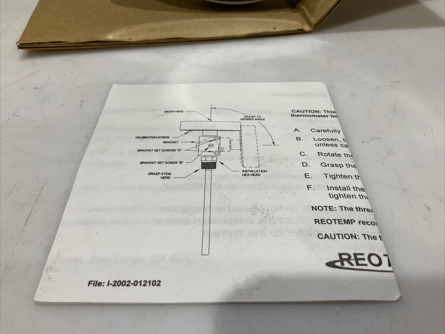 REOTEMP J 25-125 DEGREE THERMOMETER 4” STEM 373