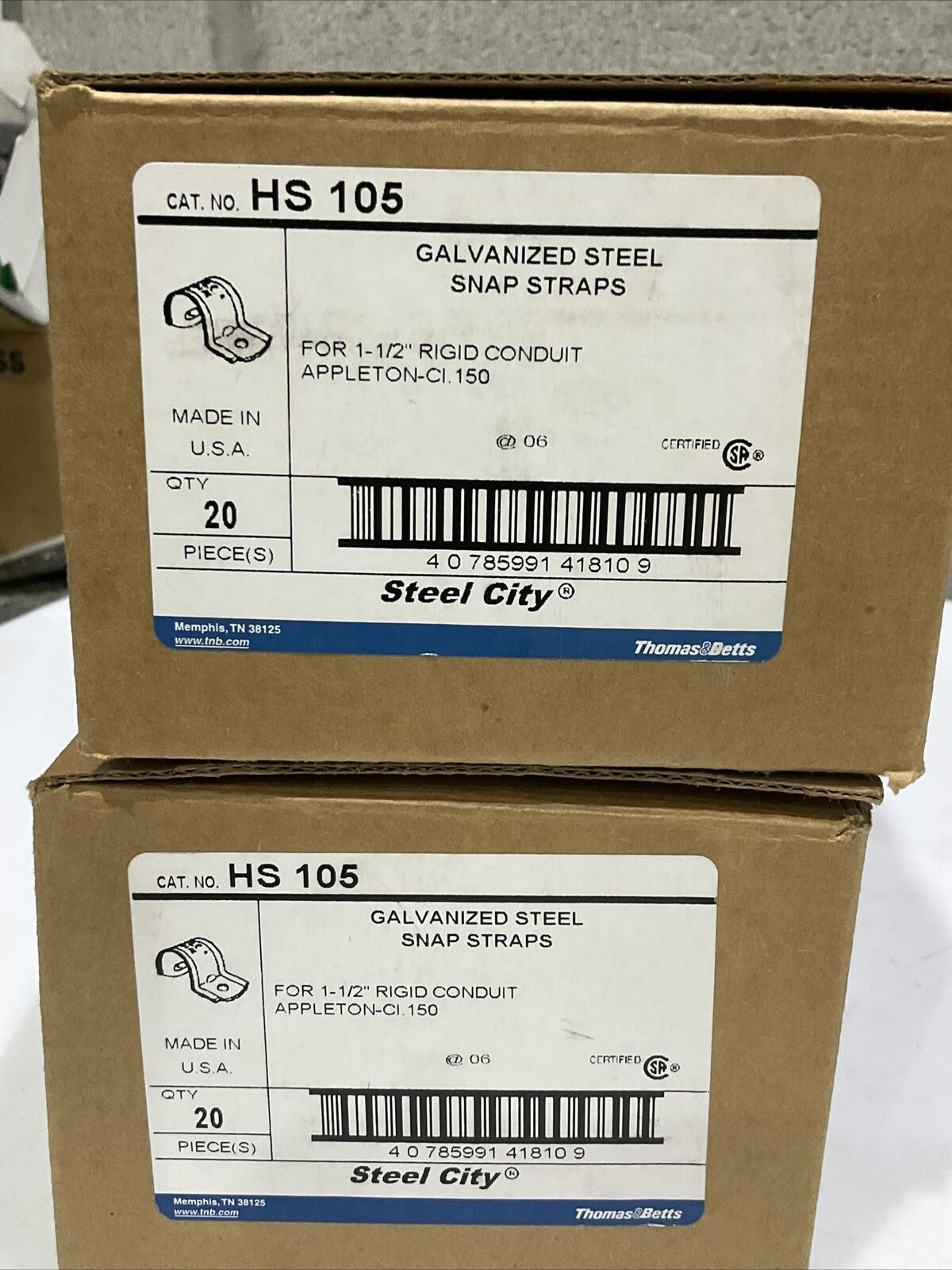 THOMAS & BETTS HS-105 GALVANIZED STEEL SNAP STRAPS 1-1/2” LOT OF 130 373