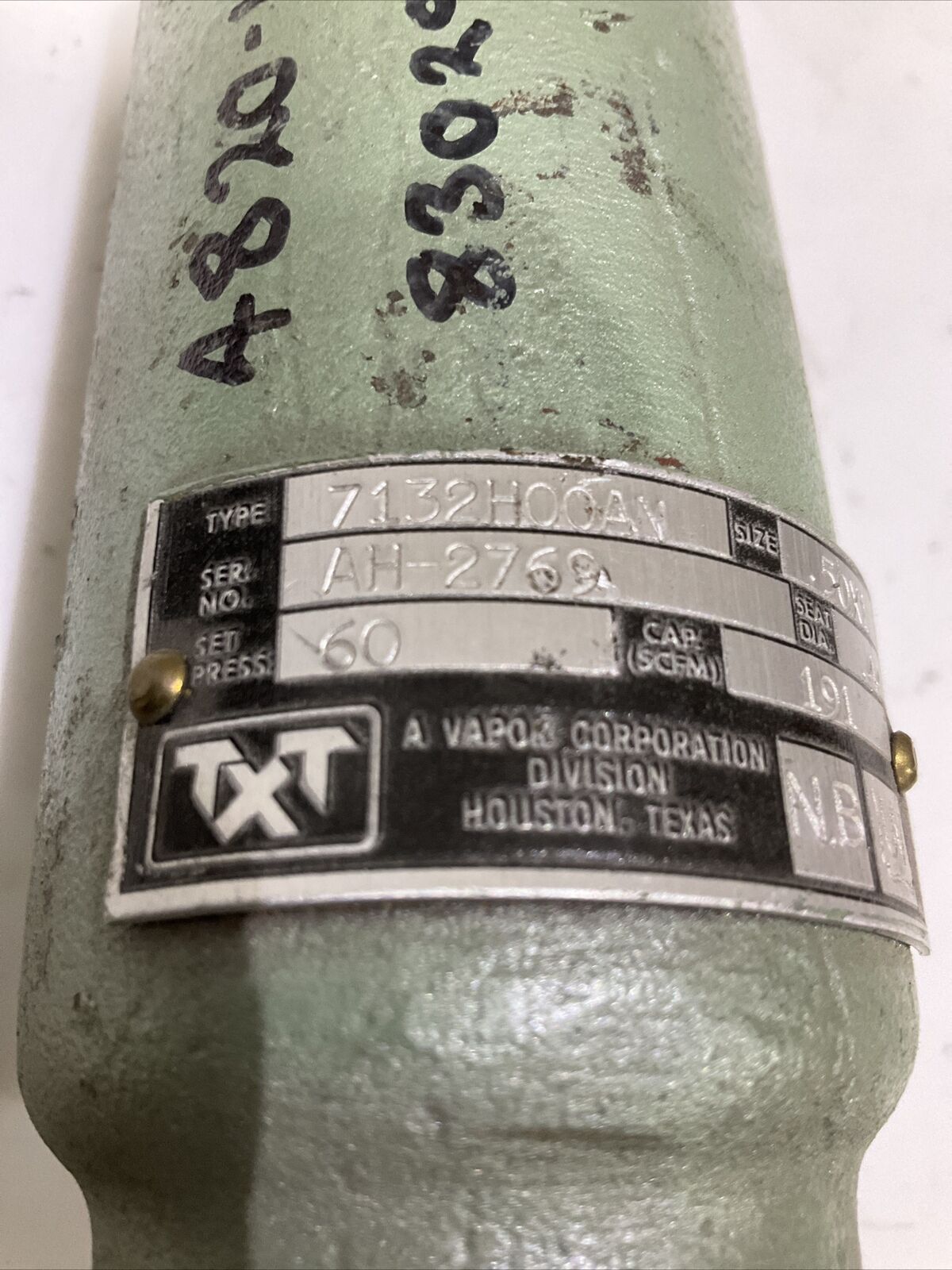 SAFETY RELIEF VALVE PRESSURE TXT 7132HOOAN SIZE AH-2769 .50X1 373