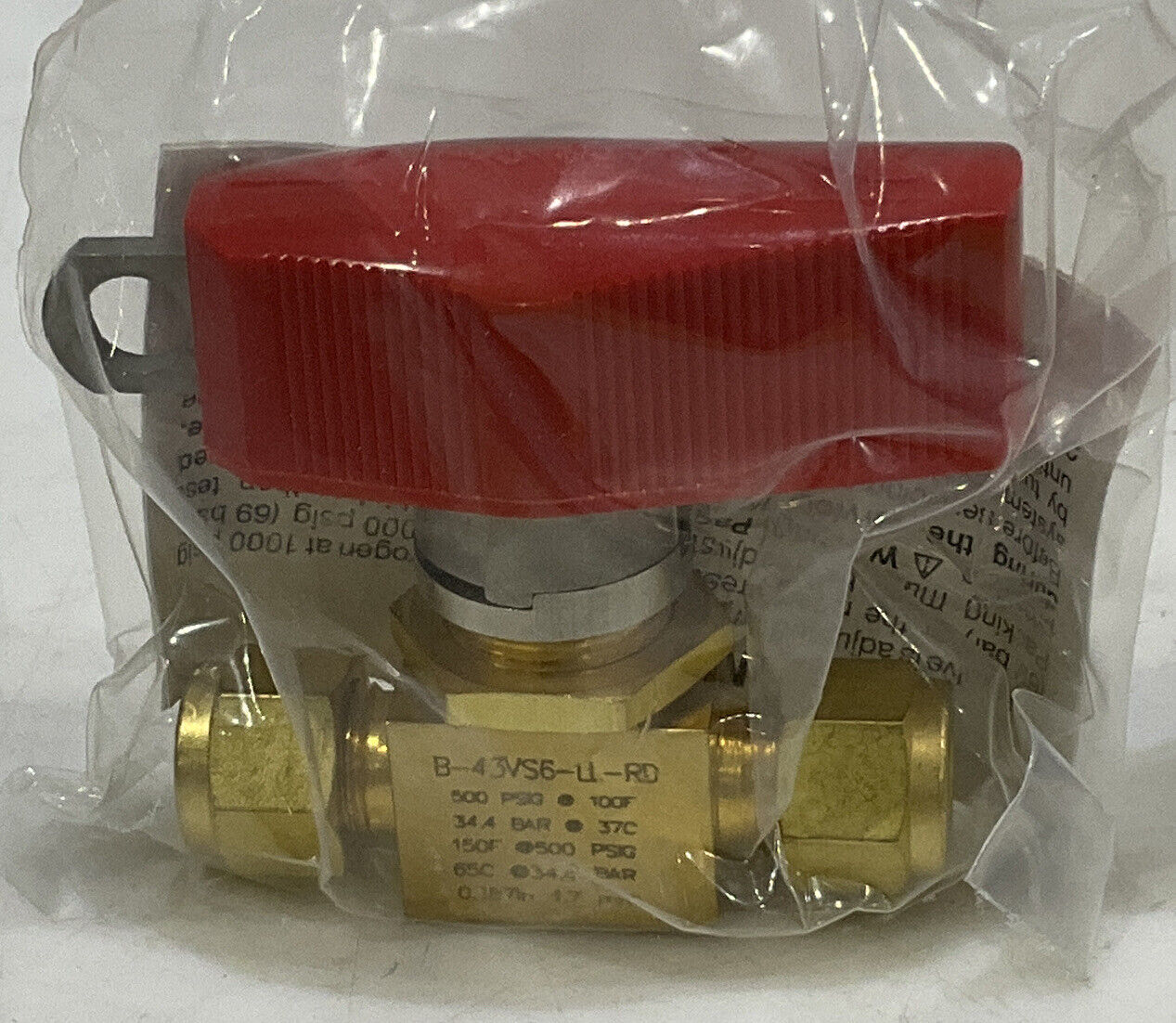 SWAGELOK B-43VS6-LL-RD BALL VALVE 373