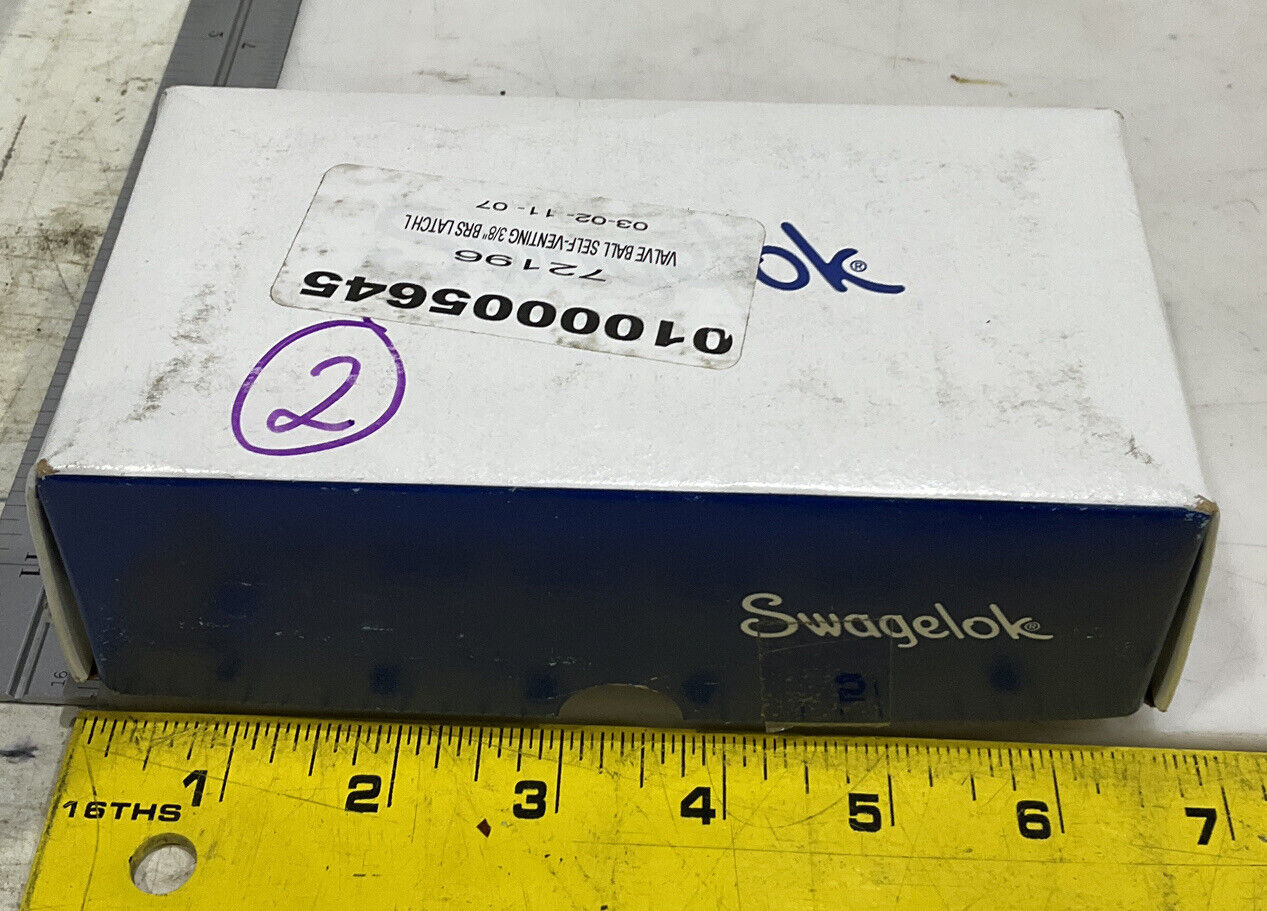 SWAGELOK B-43VS6-LL-RD BALL VALVE LOT OF 2 373