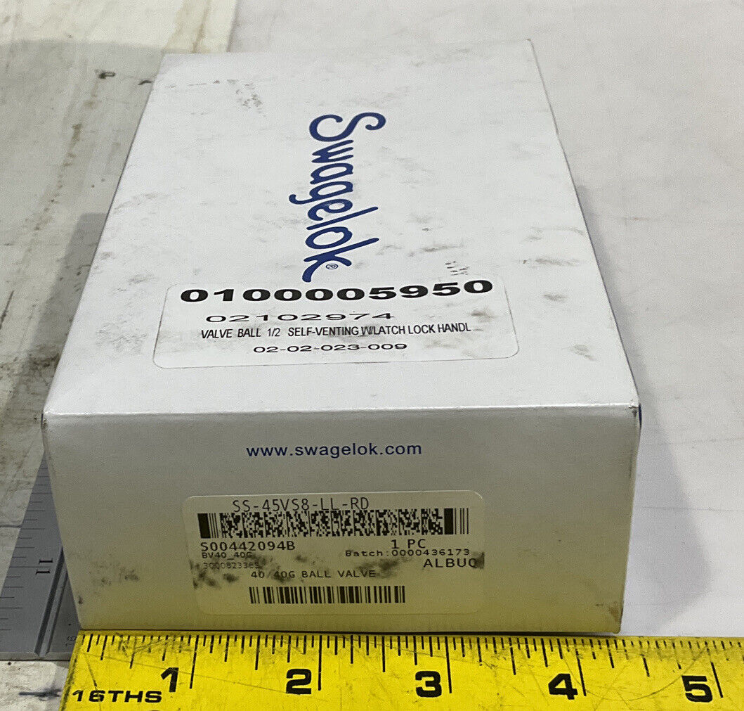 SWAGELOK SS-45VS8-LL-RD BALL VALVE 373