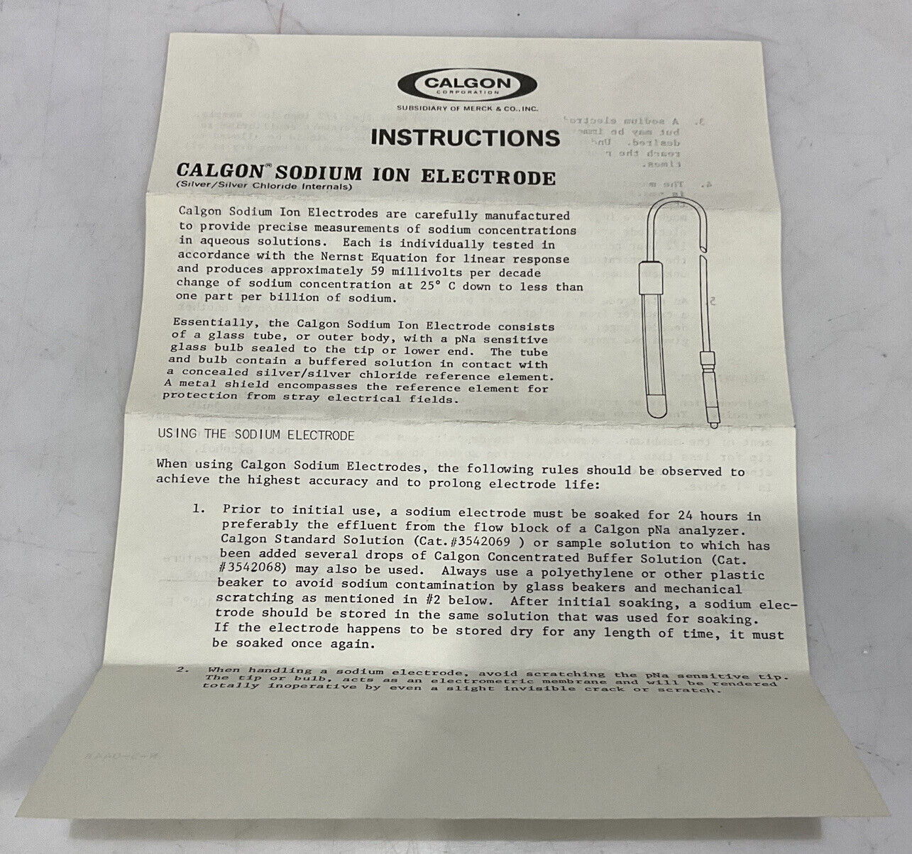 CALGON 285438 SODIUM ION ELECTRODE 373