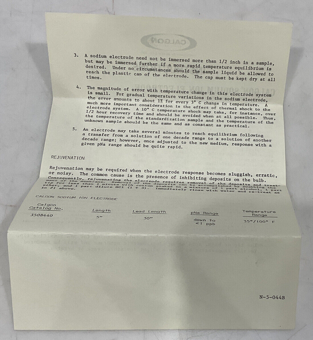 CALGON 285438 SODIUM ION ELECTRODE 373