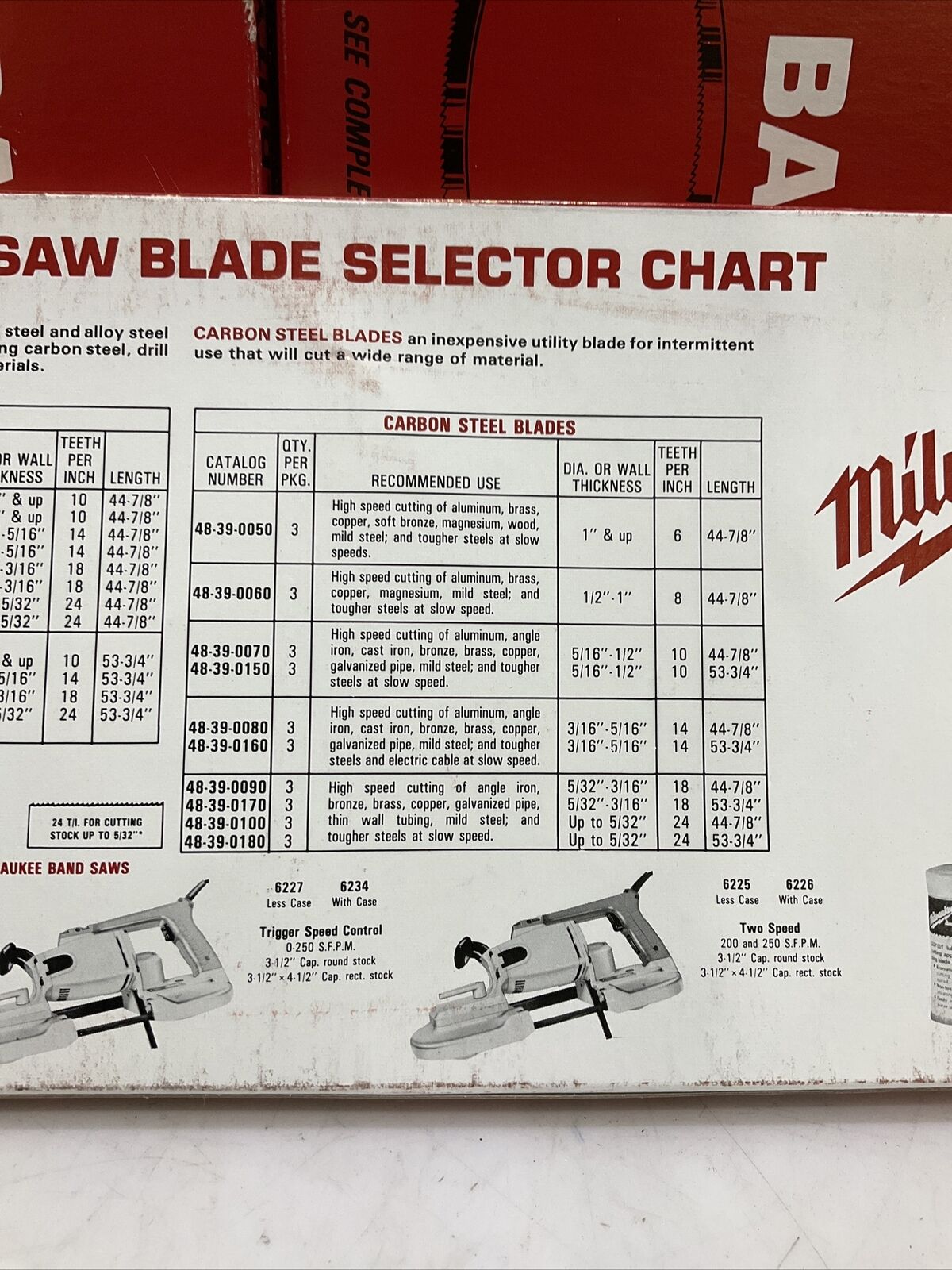 MILWAUKEE 48-39-0090 PORTABLE BAND SAW BLADES 44-7/8” X 1/2” X .020 373