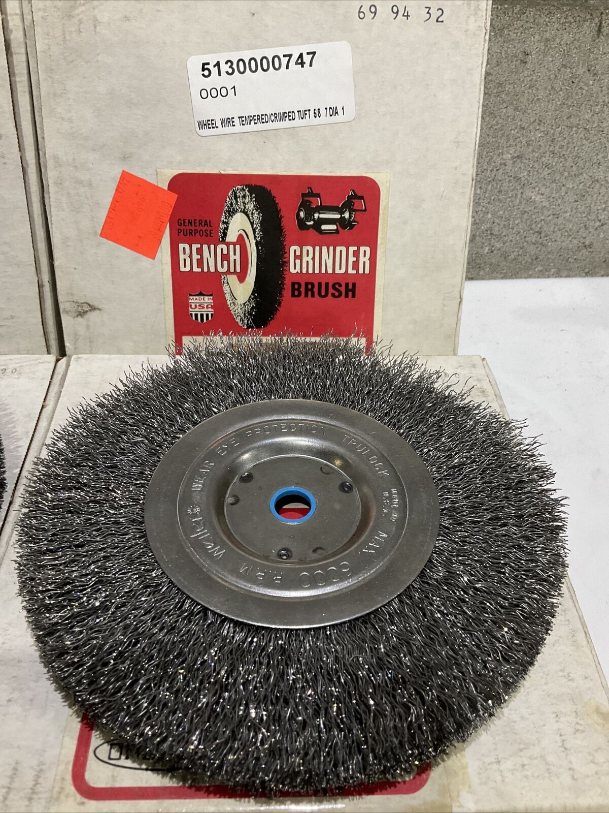WEILER 02335 OM-7 BENCH GRINDER BRUSH 7” .014 1/2”-5/8” HOLE LOT OF 6373