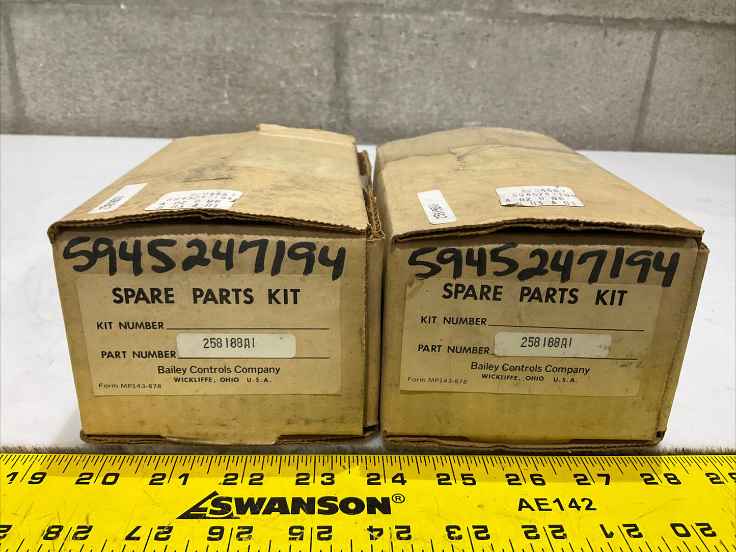 BAILEY 258188A1 SPARE PARTS RELAY KIT LOT OF 2 373