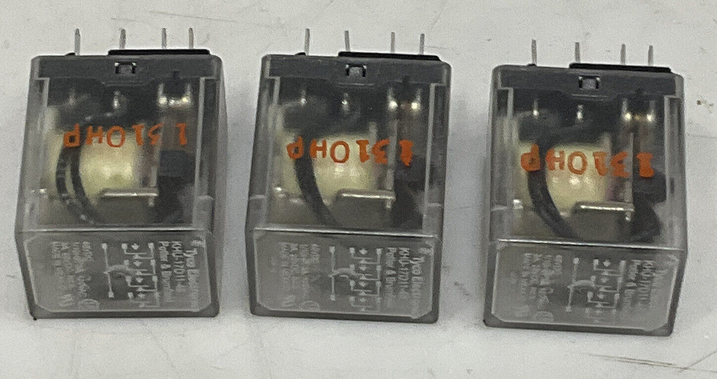 TYCO ELECTRONICS KHU-17D11-48 48VDC GENERAL PURPOSE RELAY LOT OF 3 373