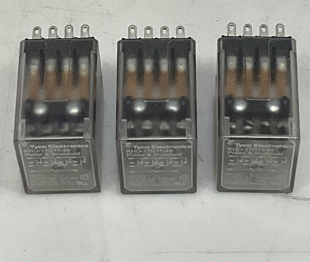 TYCO ELECTRONICS KHU-17D11-48 48VDC GENERAL PURPOSE RELAY LOT OF 3 373