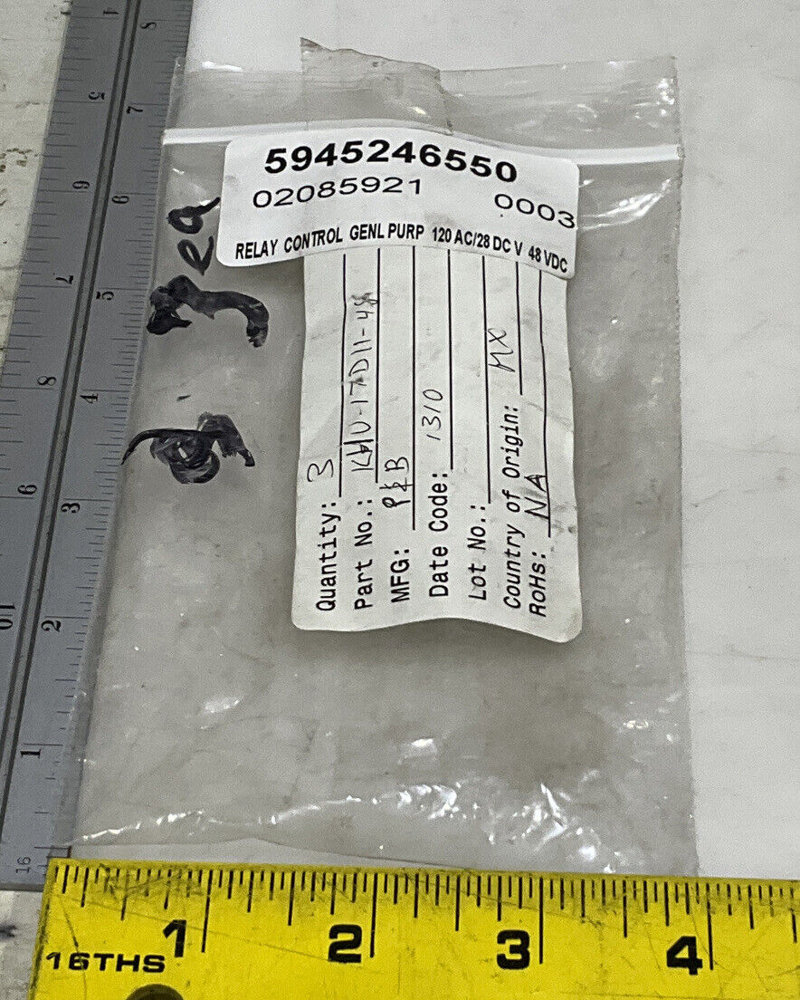 TYCO ELECTRONICS KHU-17D11-48 48VDC GENERAL PURPOSE RELAY LOT OF 3 373