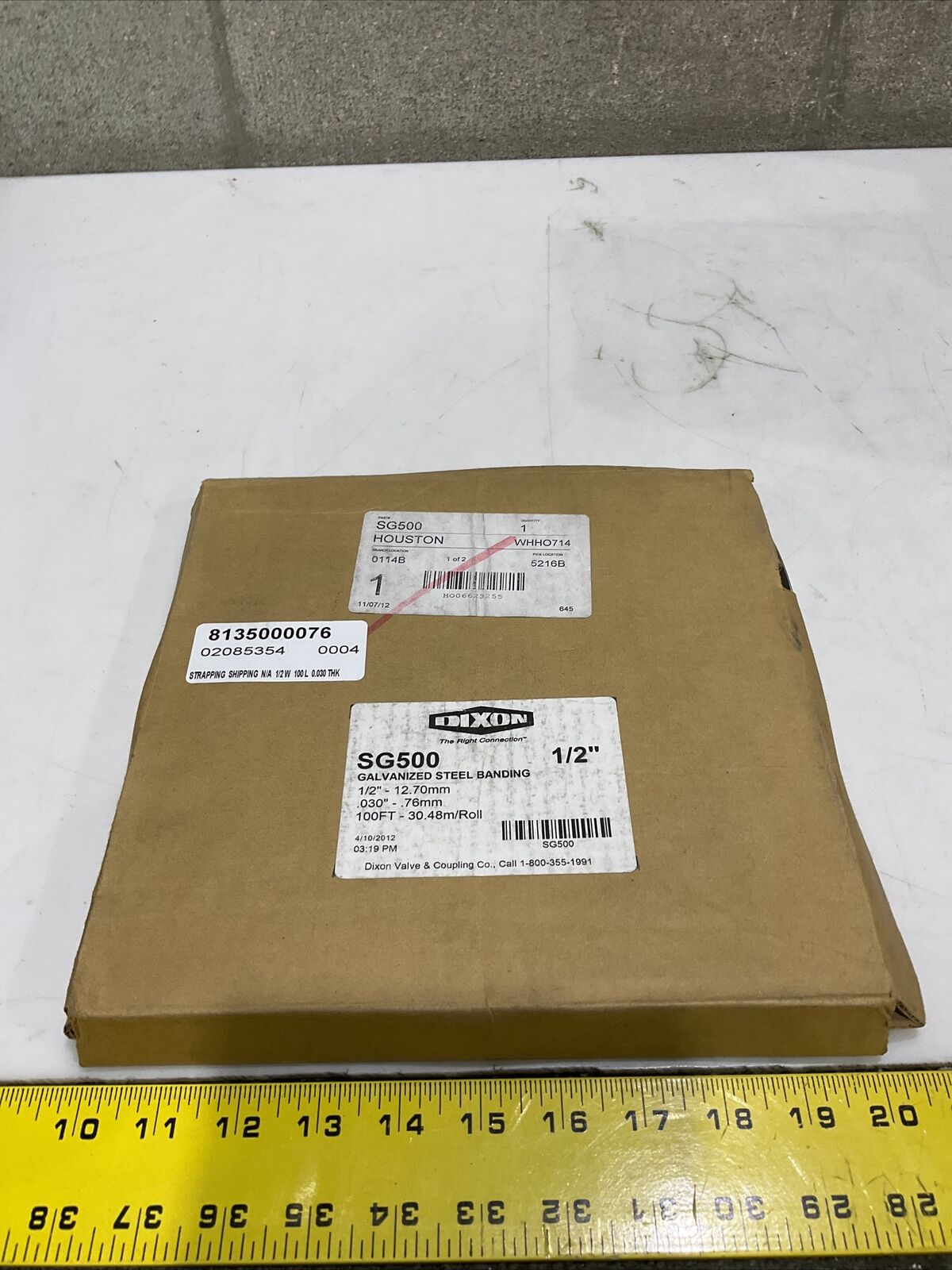 DIXON SG500 GALVANIZED STEEL BANDING 1/2” 100 FT 373