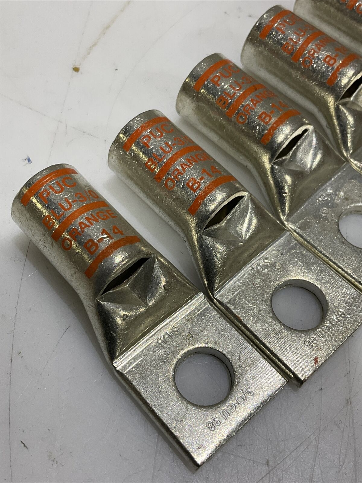 PENN-UNION CORP BLU-3/0 B-14 LUG COMPRESSION 3/8” 1 HOLE ORANGE LOT OF 16 373