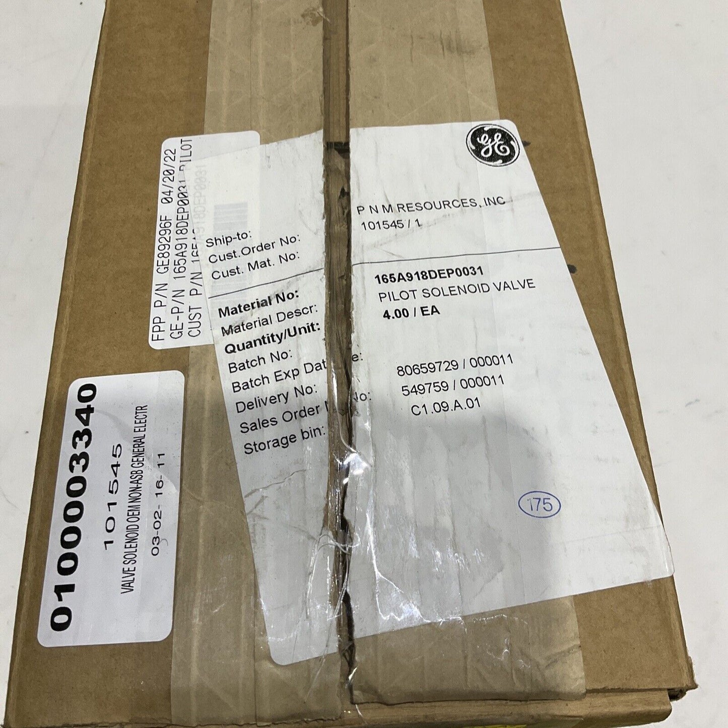 GENERAL ELECTRIC ZZ-23334 165A918DEP0031 PILOT SOLENOID VALVE 373