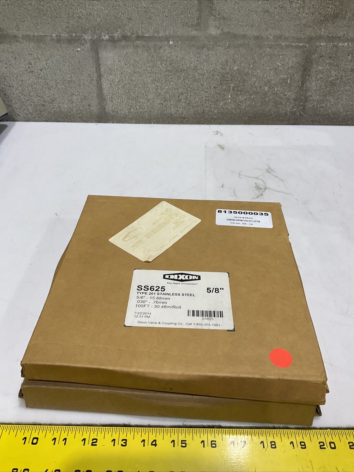 DIXON SS625 SHIPPING STRAPPING TYPE 201 5/8” LOT OF 2 373
