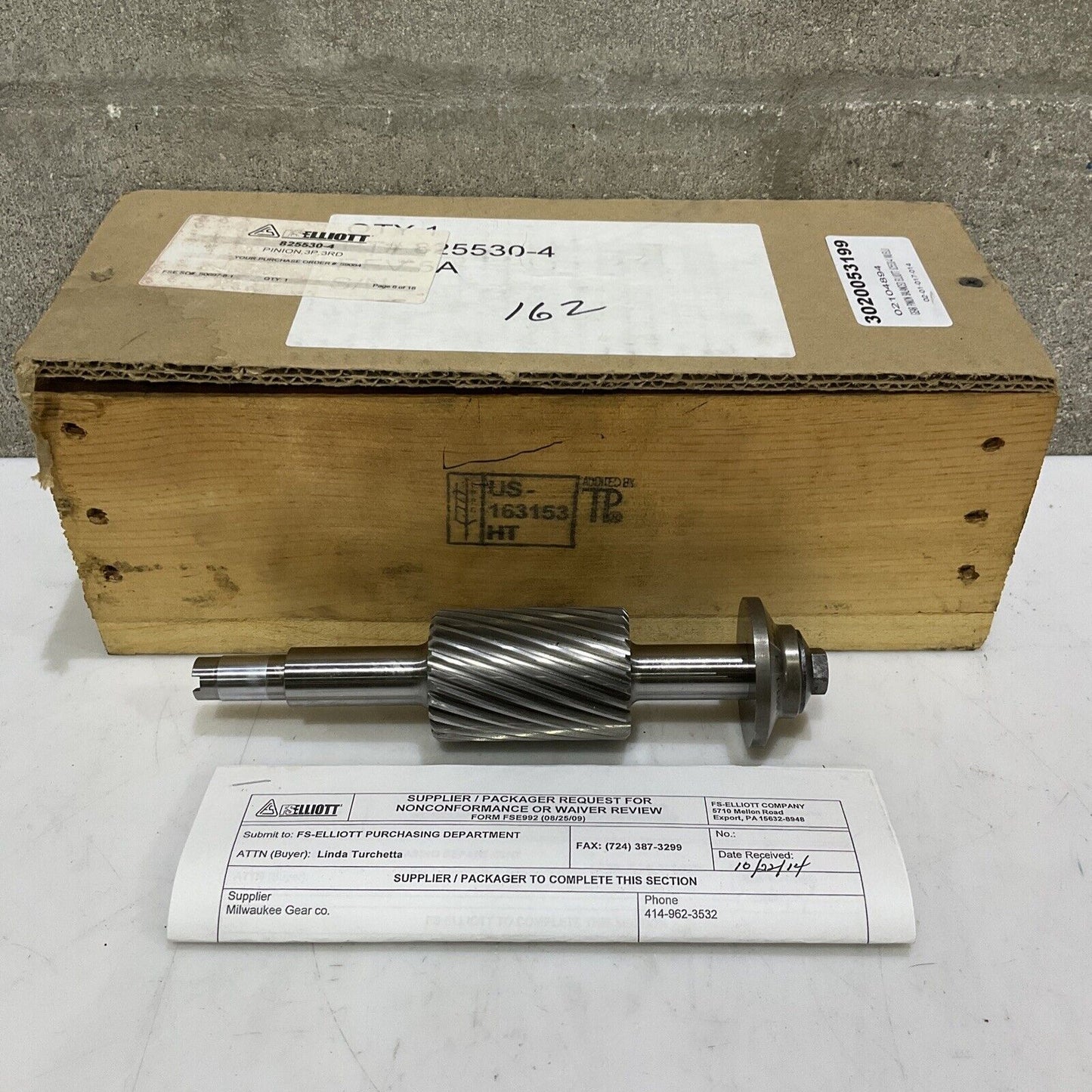 ELLIOT 825530-4 BALANCED GEAR PINION 3RD STAGE 3P 373