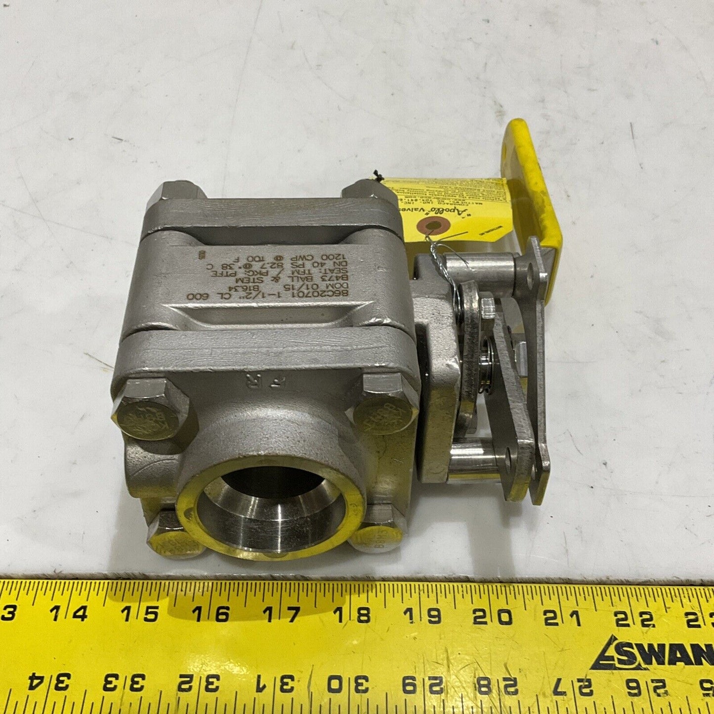 APOLLO 86C20701 B473 SOCKET WELD BALL & STEAM VALVE 600 CL B16.34 1-1/2” 373