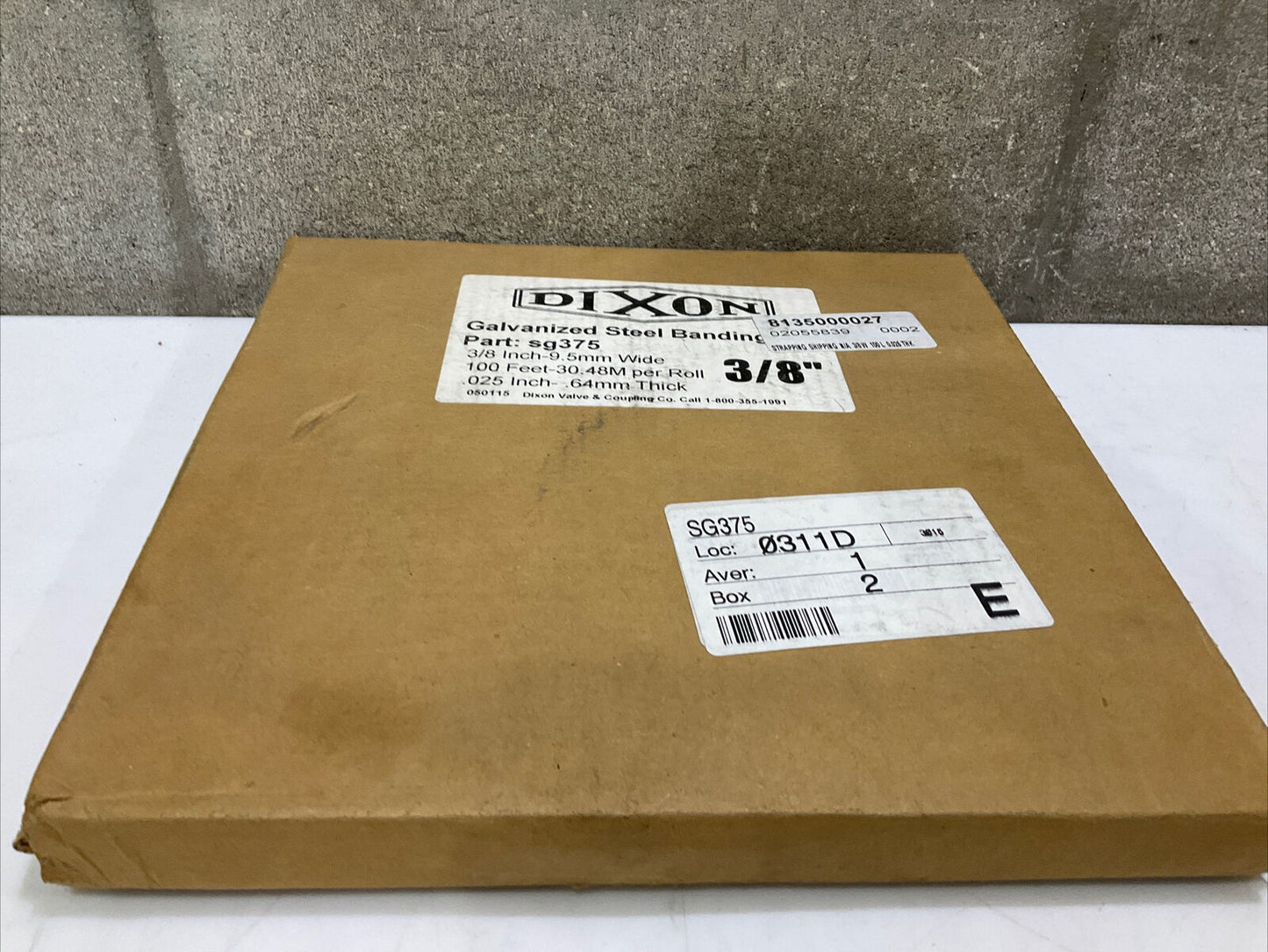 DIXON SG375 GALVANIZED STEEL BANDING 3/8” 100 FT LOT OF 2 373