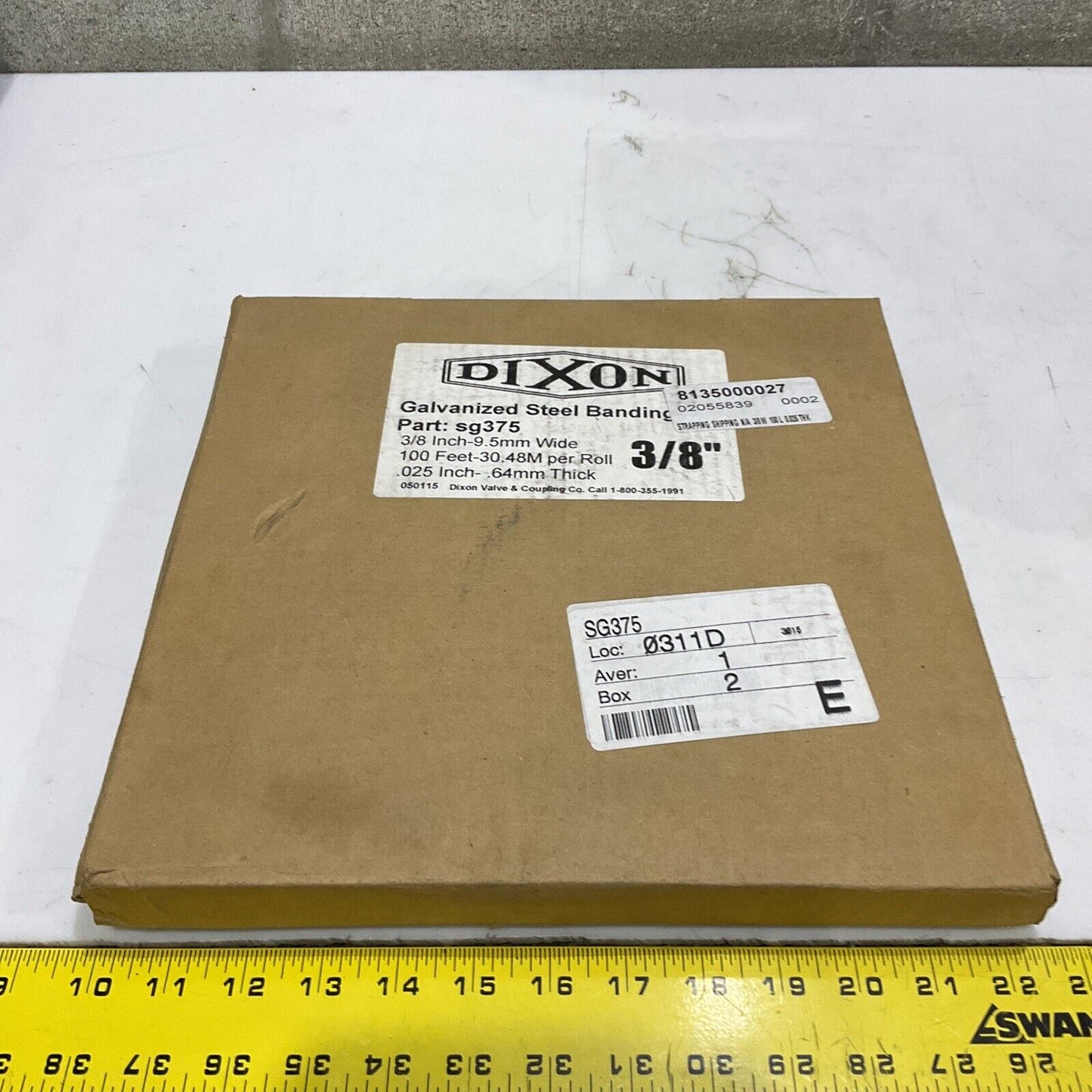 DIXON SG375 GALVANIZED STEEL BANDING 3/8” 100 FT LOT OF 2 373