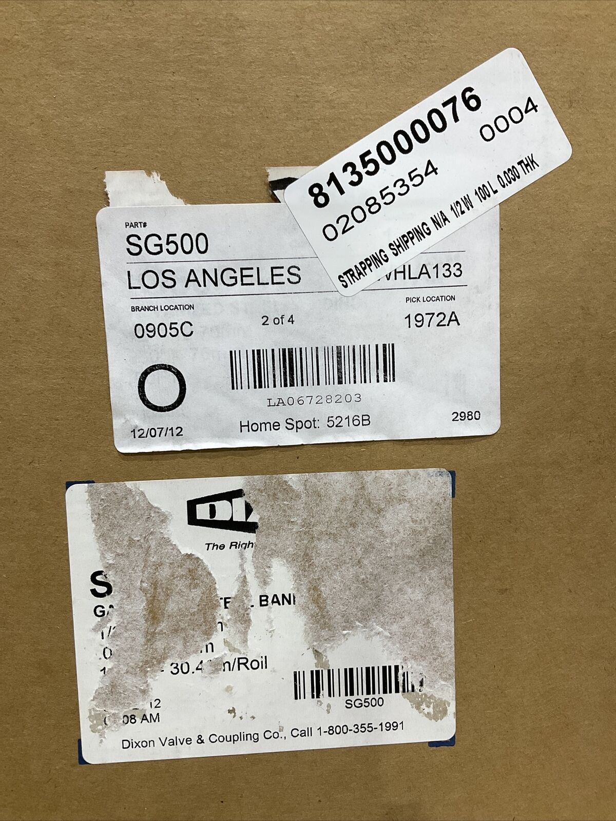 DIXON SG500 GALVANIZED STEEL BANDING 1/2” 100 FT LOT OF 2 373
